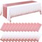 24 Packs White and Rose Gold Plastic Tablecloths Baby Shower (White and Rose Gold)